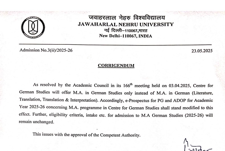 JNU Corregindium 2025