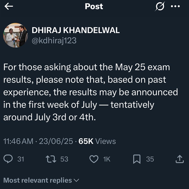 X post by Dhiraj Khandelwal