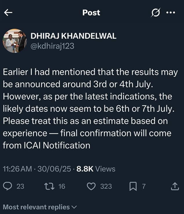 X post by Dhiraj Khandelwal