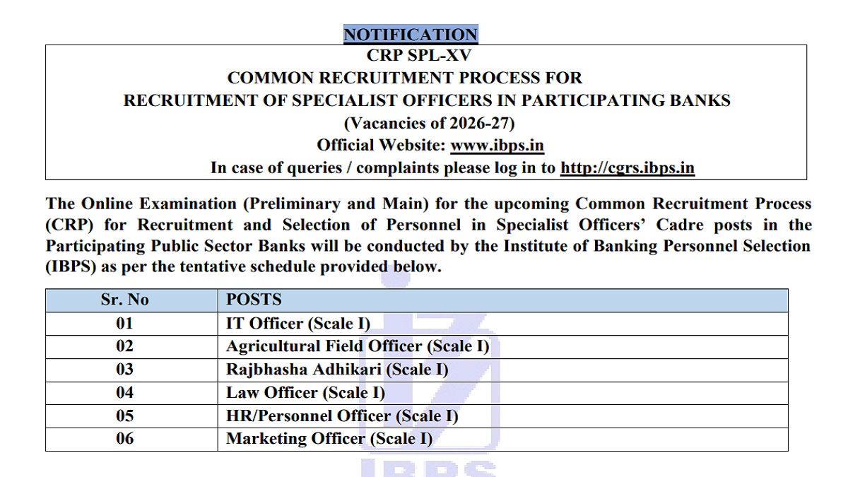 IBPS SO Recruitment 2025