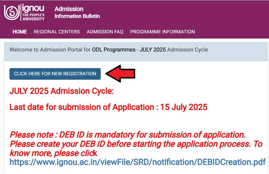 IGNOU Admissions 