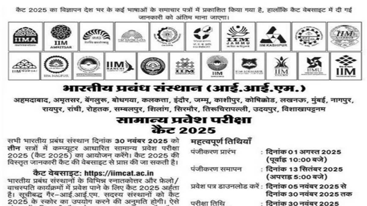 CAT 2025 notification PDF