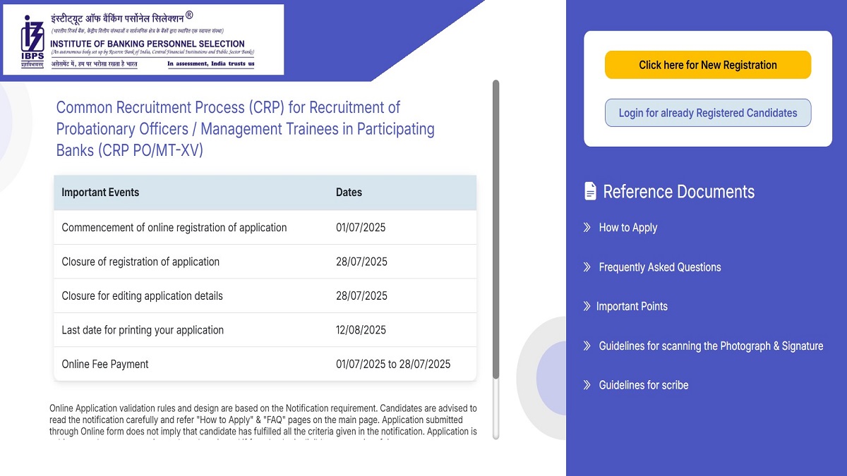 IBPS PO 2025 Last Date To Apply Today