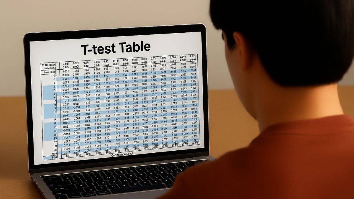 t test table