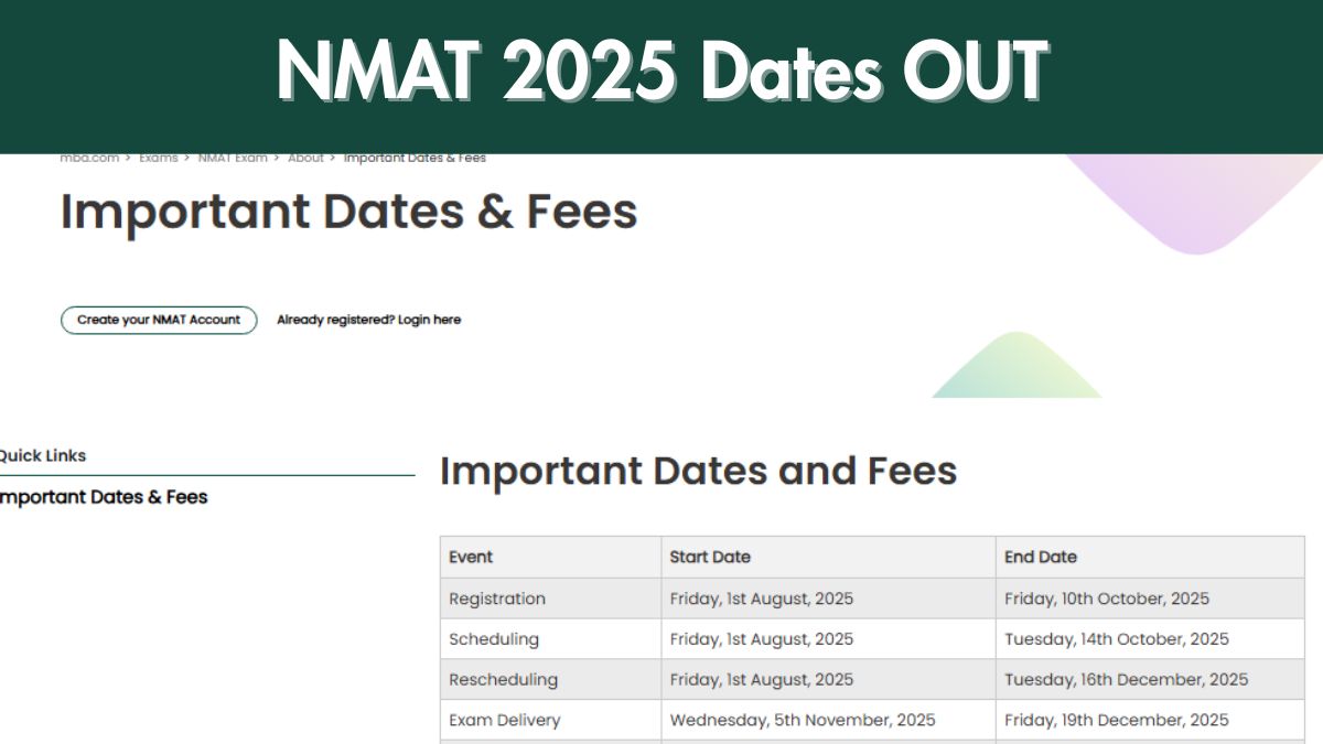 NMAT 2025 Dates