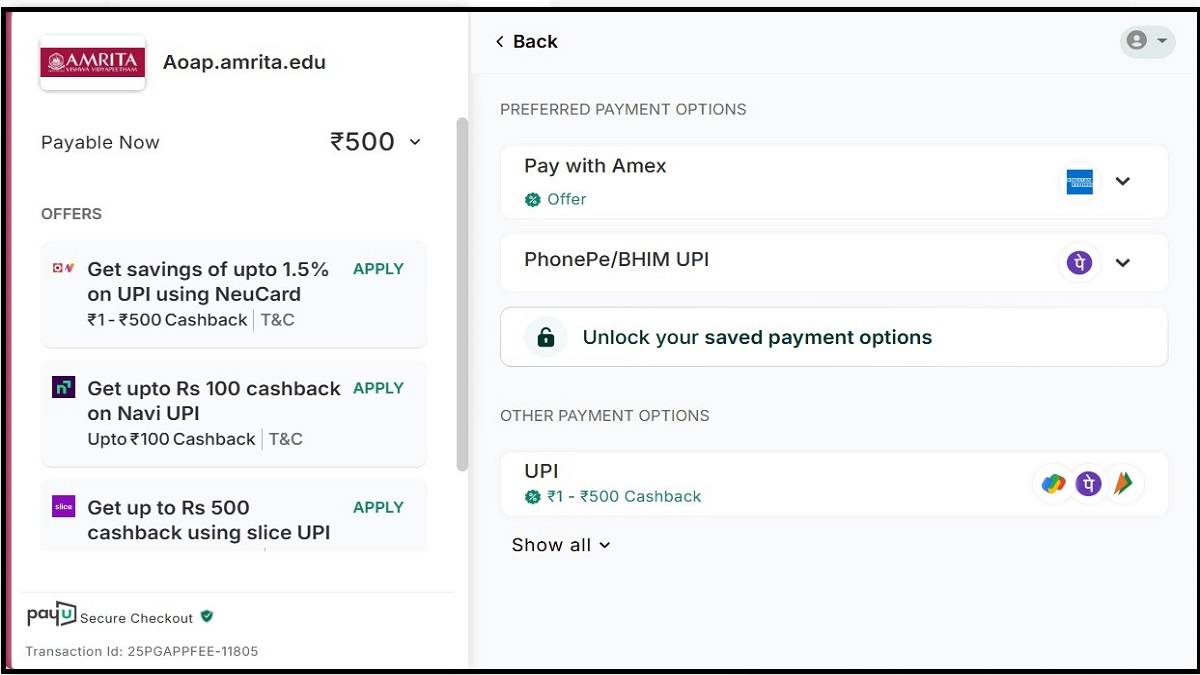 CAP Test Application Fee