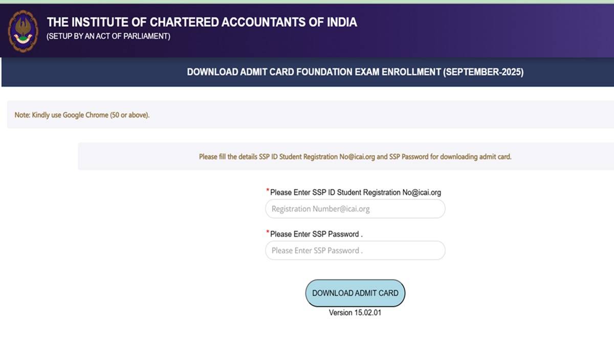CA Foundation admit card 2025
