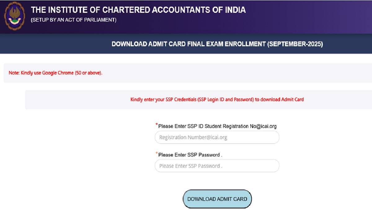 CA Final admit card 2025