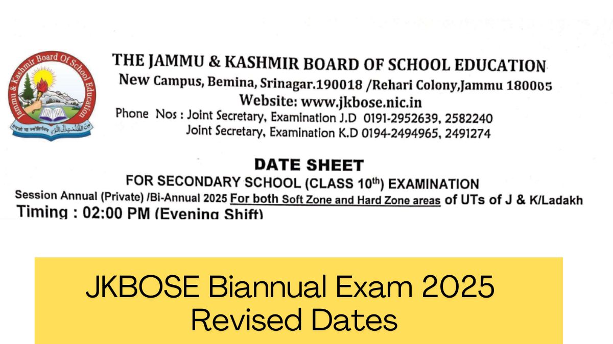 JKBOSE biannual exam dates 2025
