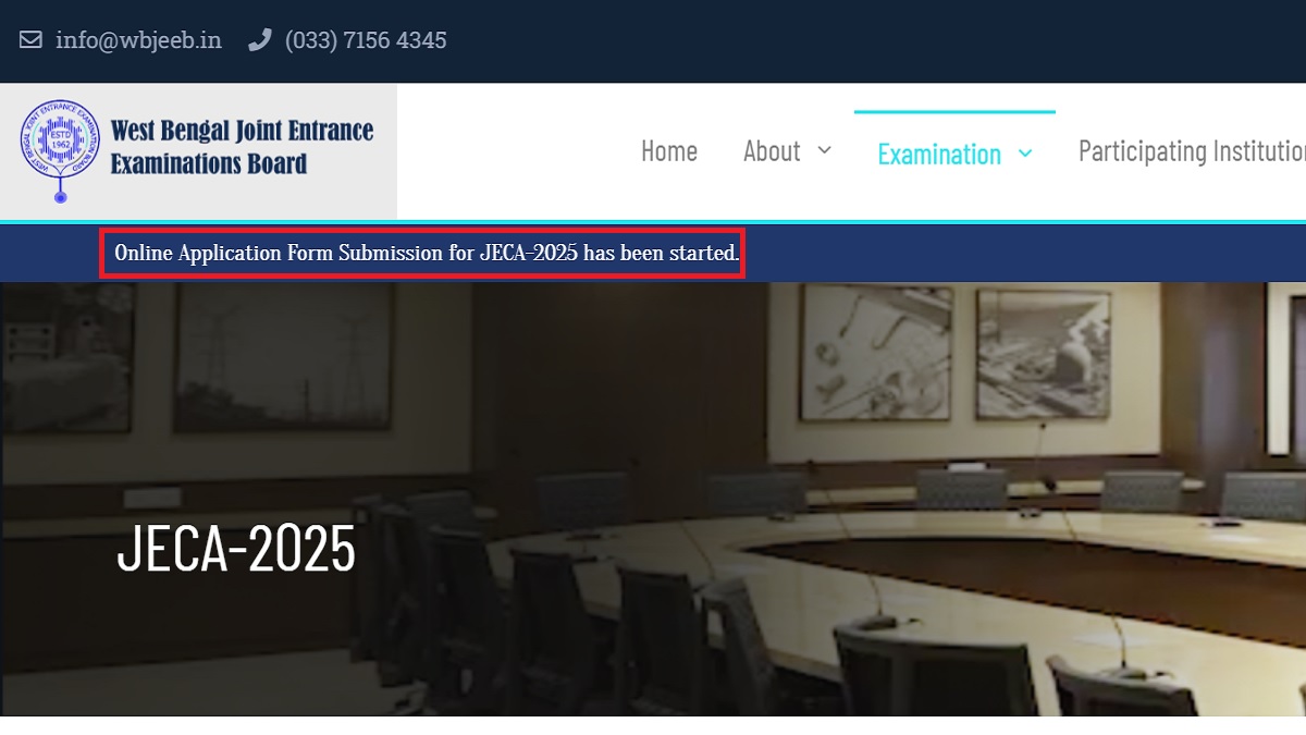 WBJEEB JECA-2025 Online Application