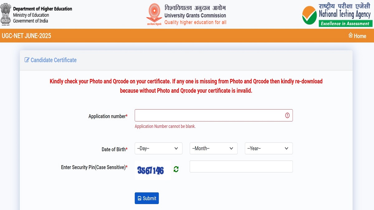 UGC NET June Session Certificate 2025 Link OUT