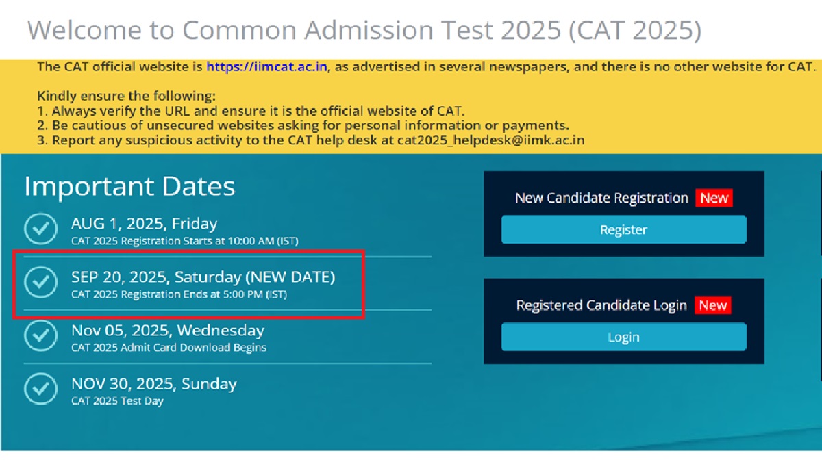 CAT 2025 registration extended