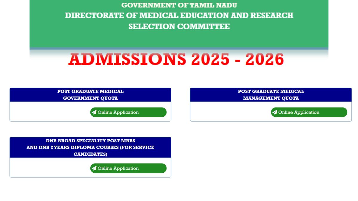 Tamil Nadu NEET PG Counselling 2025 