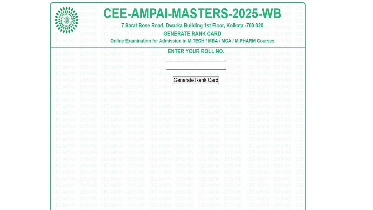 CEE AMPAI Master's Rank Card 2025 OUT 