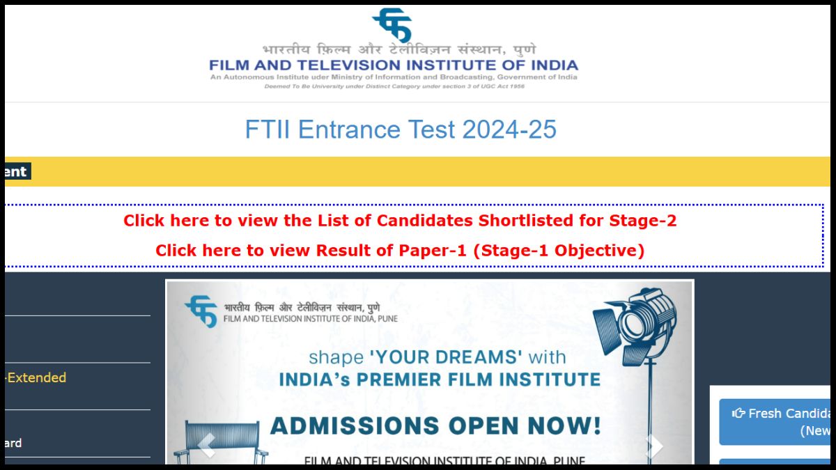 FTII JET Stage 2 Exam 2025