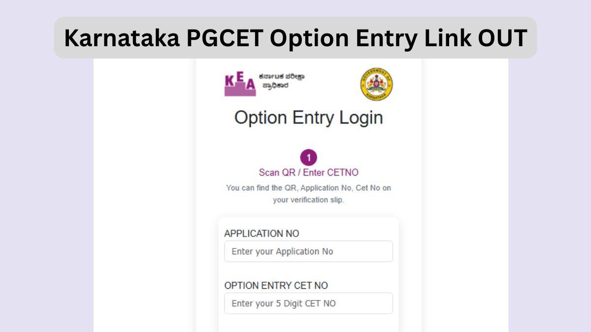 Karnataka PGCET 2025 Option Entry Link
