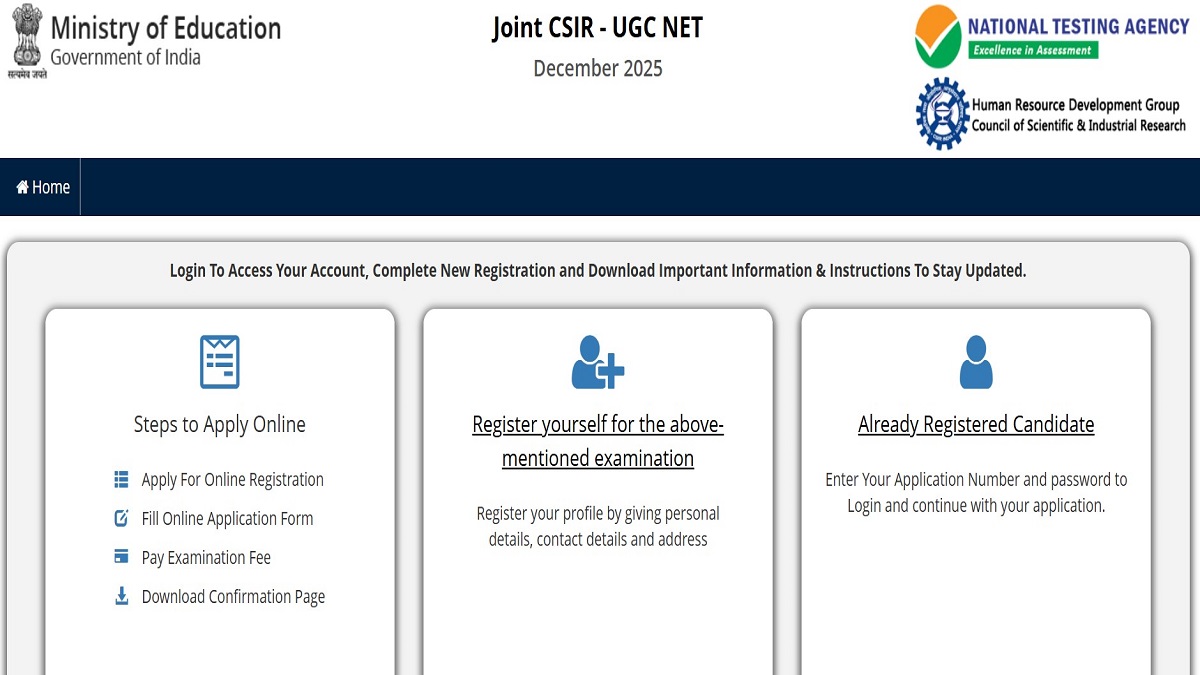 CSIR NET 2025 Dec Application Link