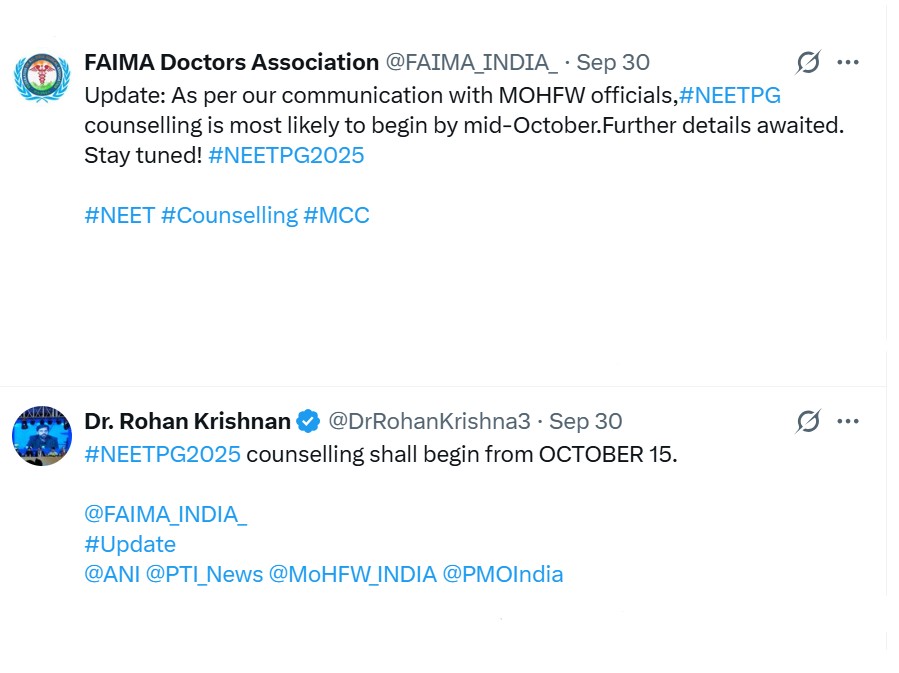 NEET PG 2025 Counselling Update