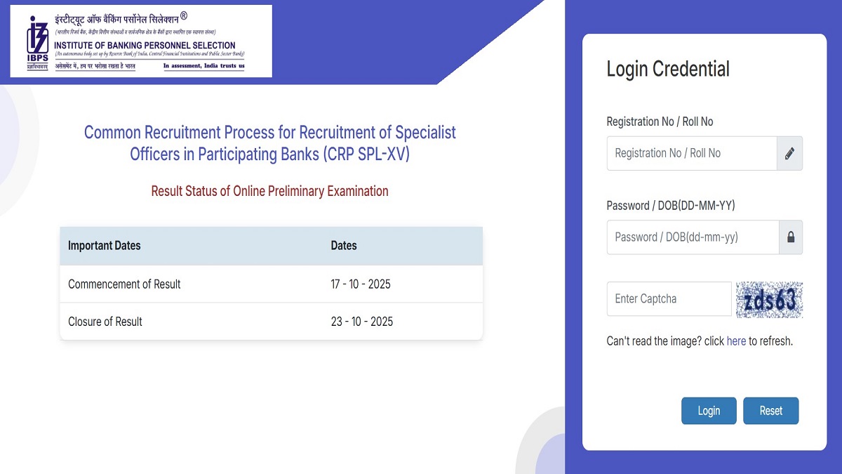 IBPS SO Result 2025 Out @ibps.in