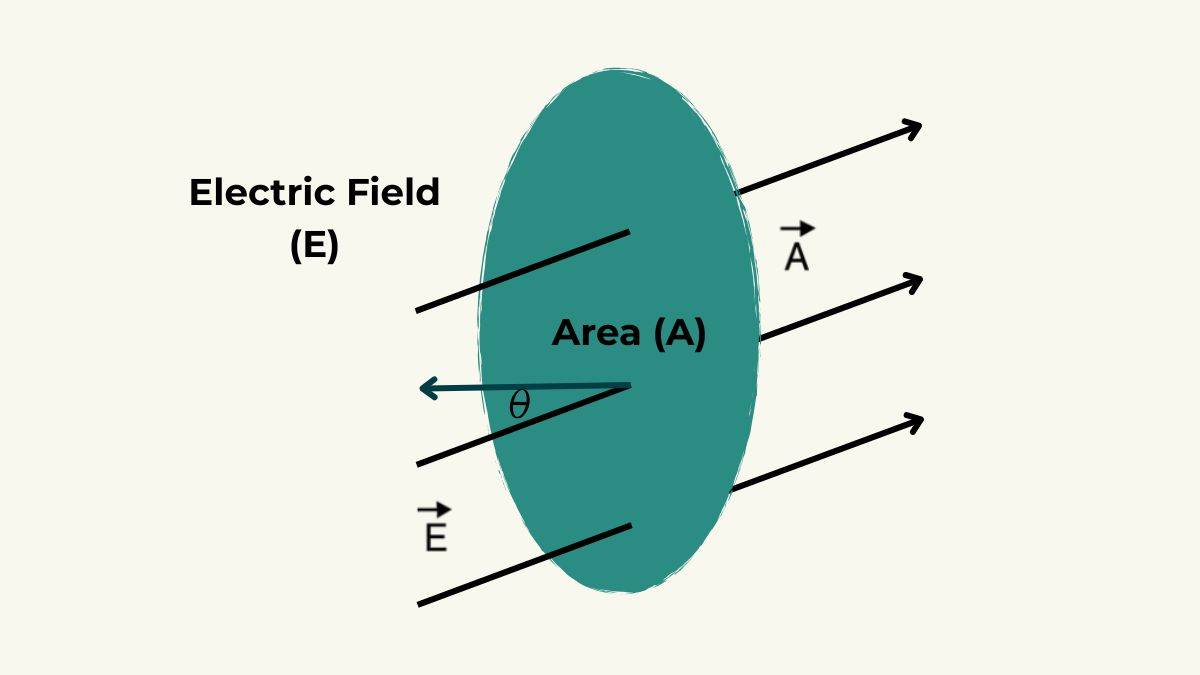 Electric flux with electric field lines with area and angle 