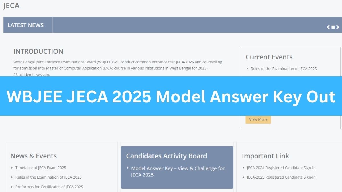 WBJEE JECA 2025 Model Answer Key Out