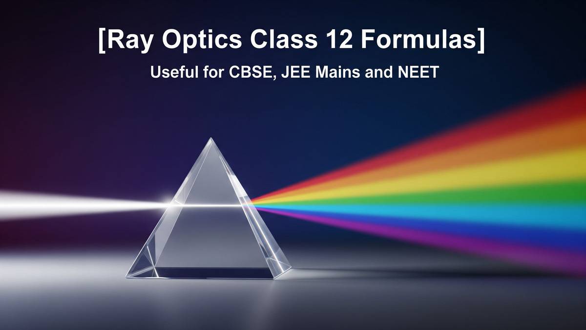 Ray Optics and optical Instruments Class 12 Formulas