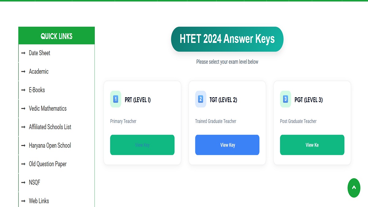 HTET Final Answer Key 2025 PDF