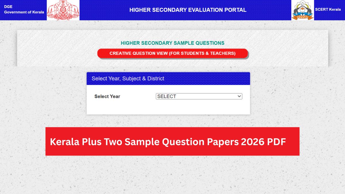Kerala Plus Two Sample Question Papers 2026 PDF Download