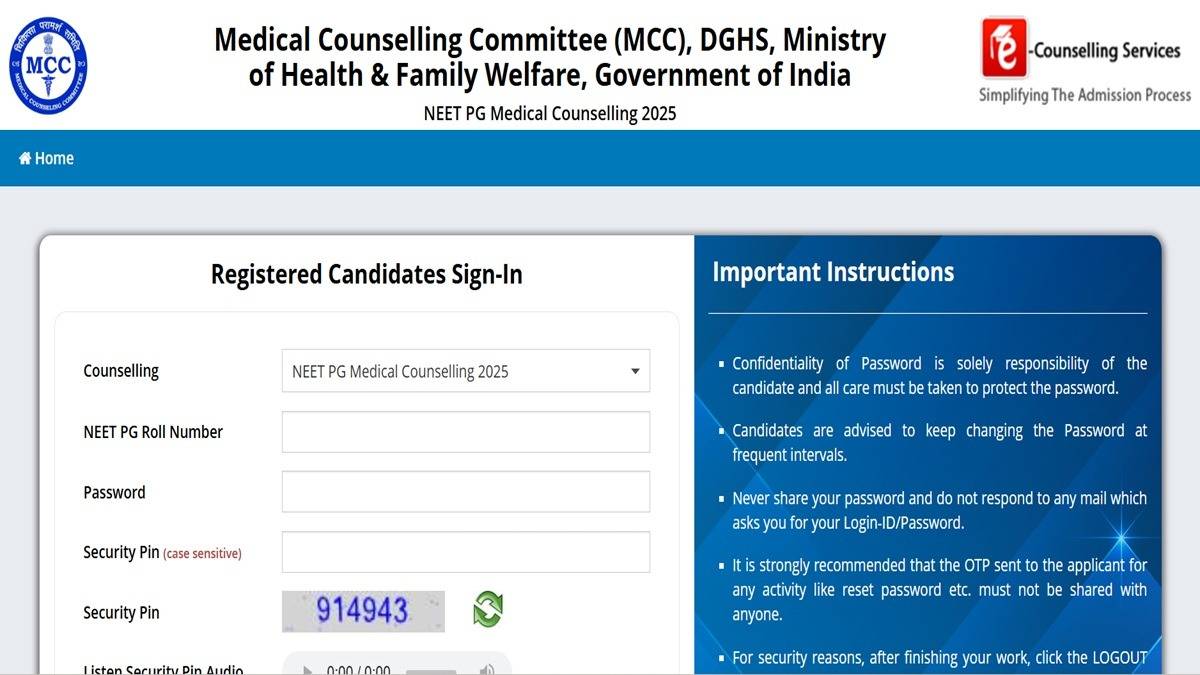 NEET PG 2025 counselling
