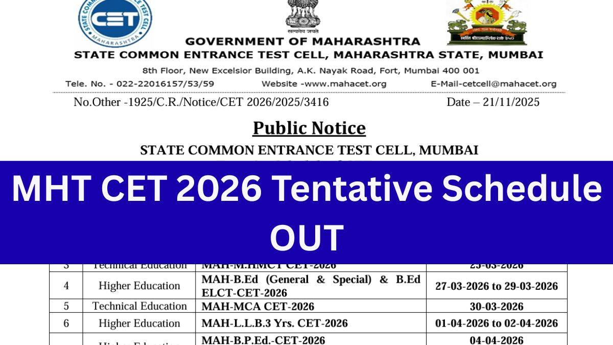 Tentative MHT CET 2026 Exam Date Out