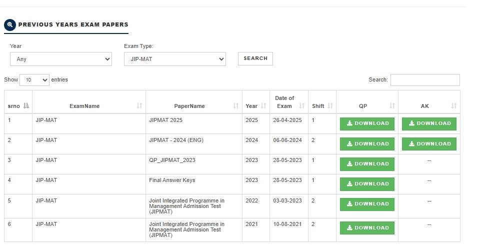 JIPMAT Question Paper with Answer