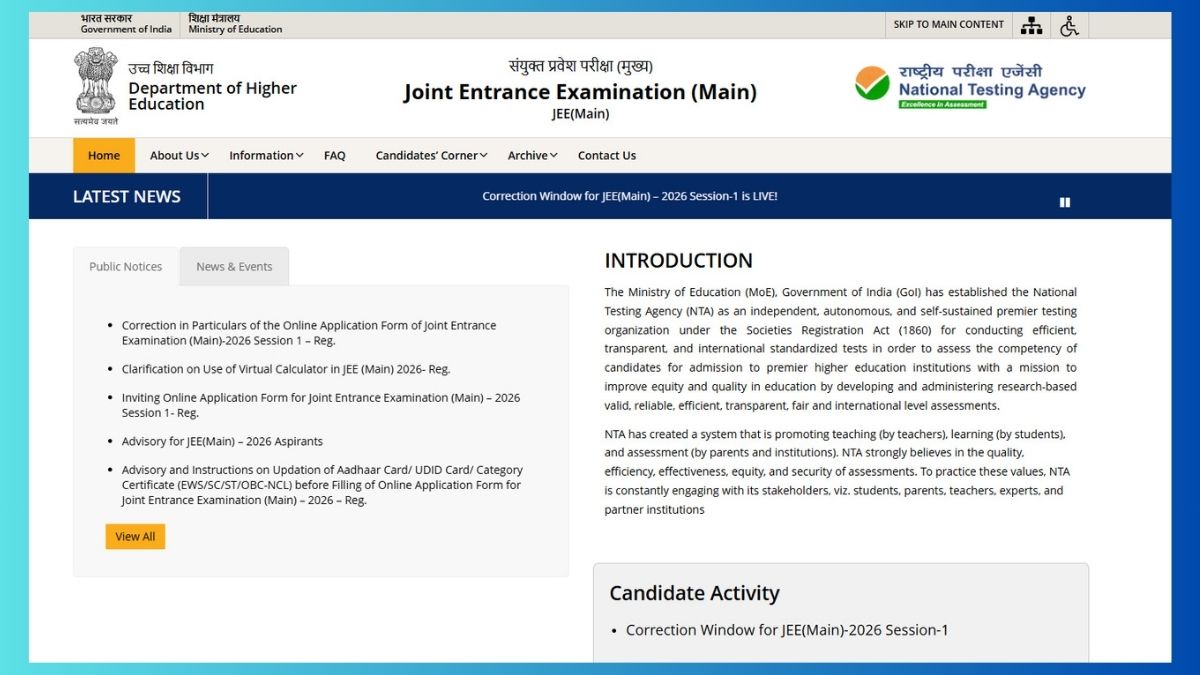 JEE Main 2026 Correction Last Date