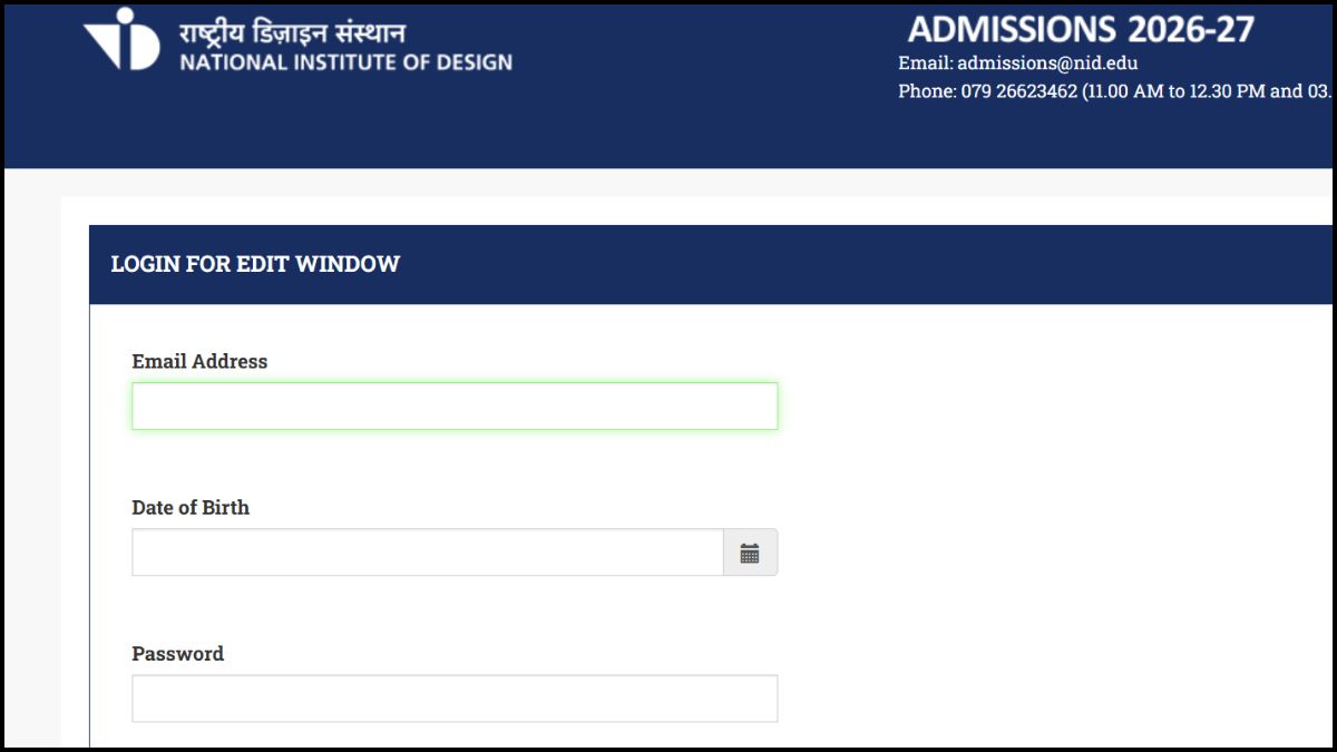 NID Application Edit Window