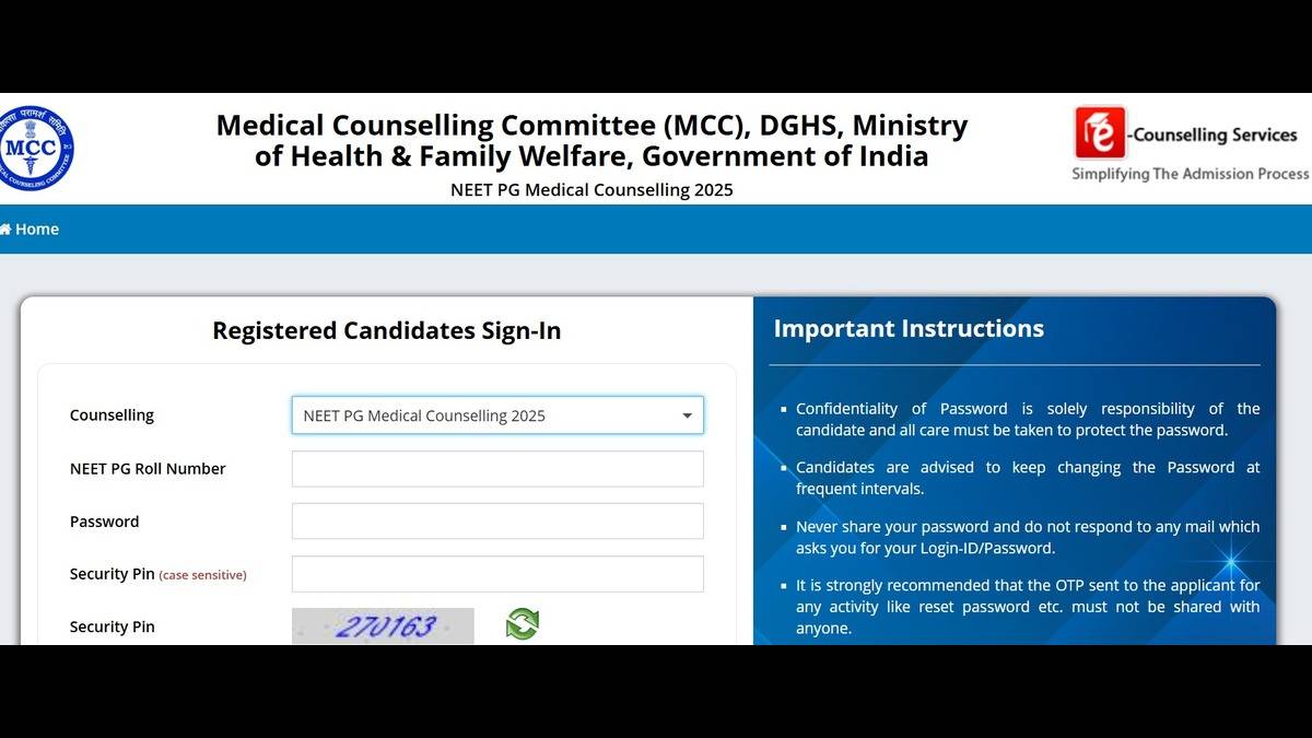 NEET PG 2025 counselling