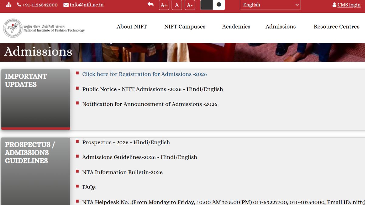 NIFT Application 2026