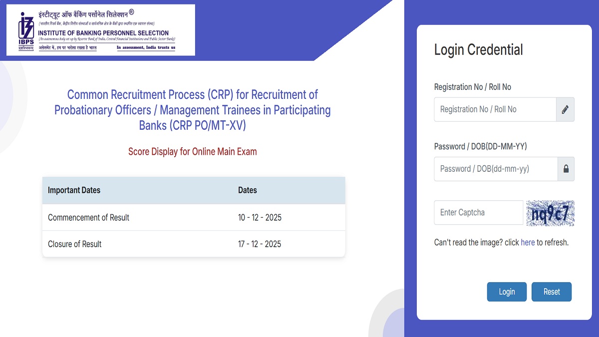 IBPS PO 2025 Mains Scorecard Released