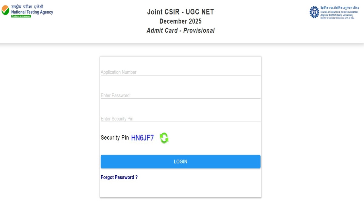 CSIR NET 2025 Dec Admit Card Out