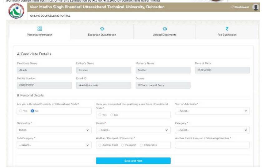 Uttarakhand-BTech-Application-Form-2026
