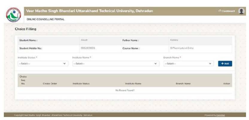 Uttarakhand-BTech-Admission-2026-Choice-Filling