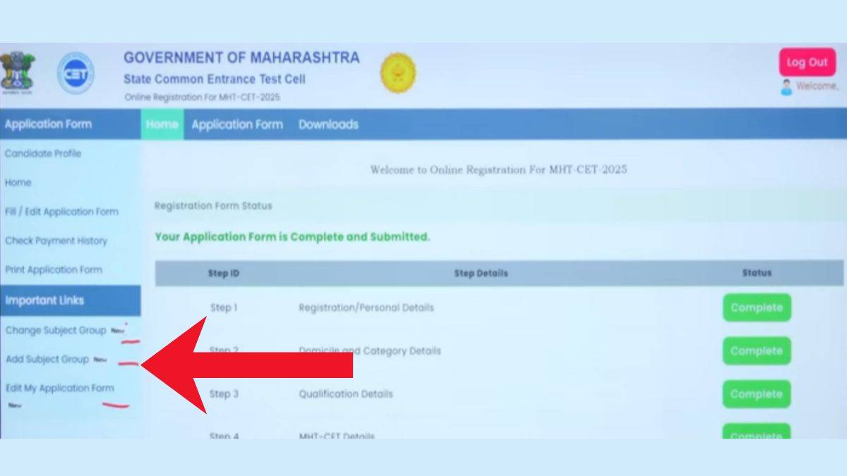MHT CET Form Correction Window