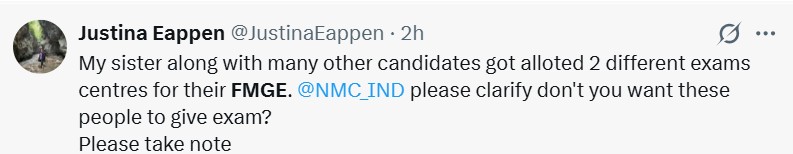 FMGE 2025 City allotment