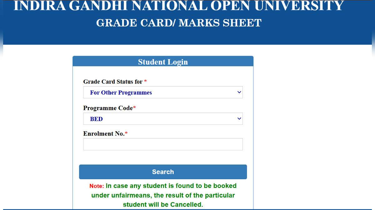 IGNOU BEd Result