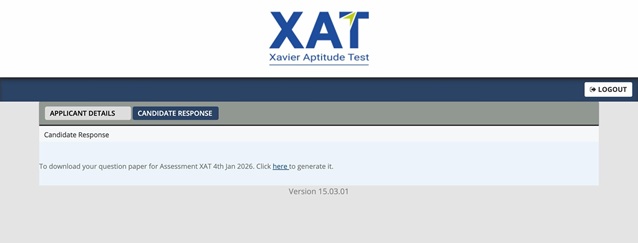 XAT 2026 response sheet login