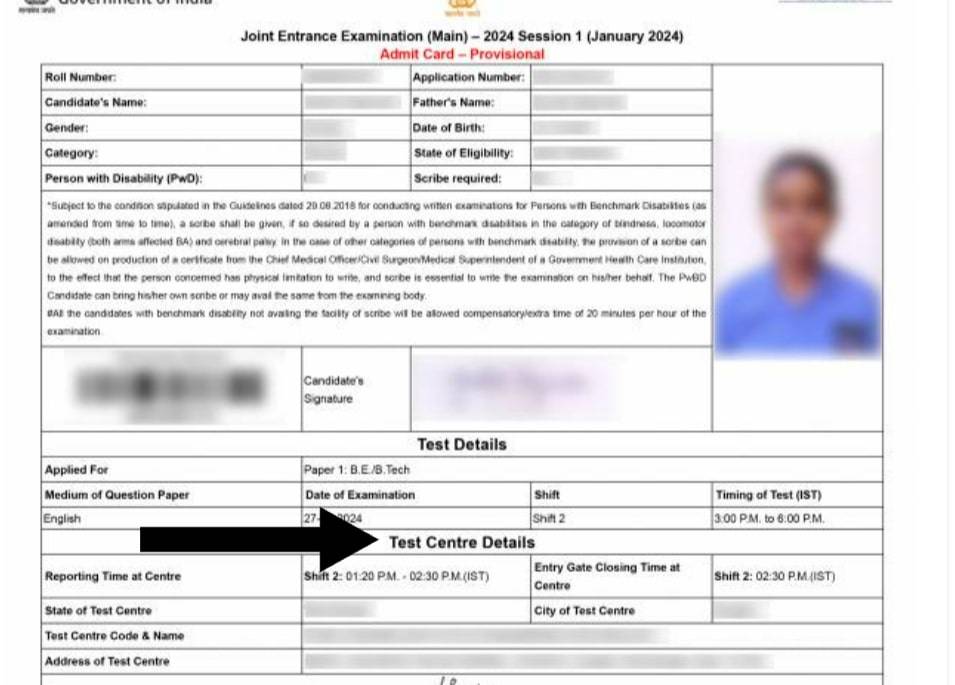 How to check JEE Main exam centre