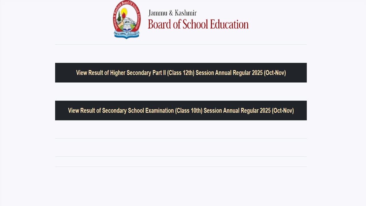 JKBOSE 12th result 2025