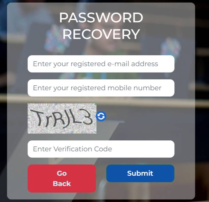 VITEEE Password recovery
