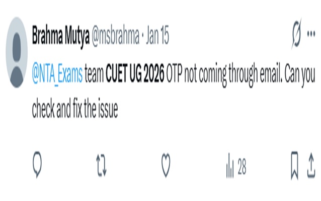 CUET 2026 Online Form Issue