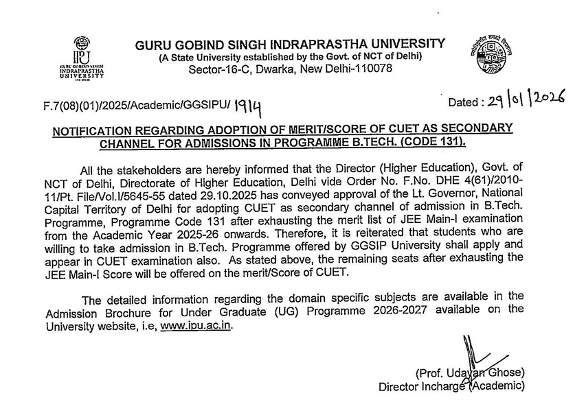 IP University BTech admission