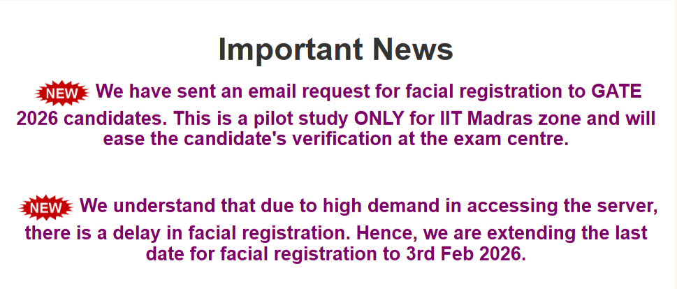 GATE 2026 Registration and Admit Card Download