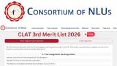 CLAT 2026 3rd Merit List Live Update